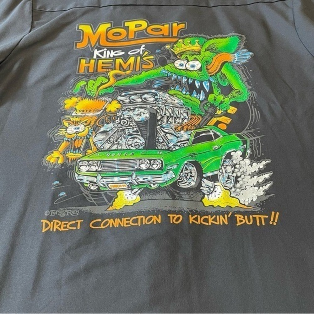 Big Daddy Ed Roth Rat Fink Size XL Red Kap Button Down Shirt Race Racing‎